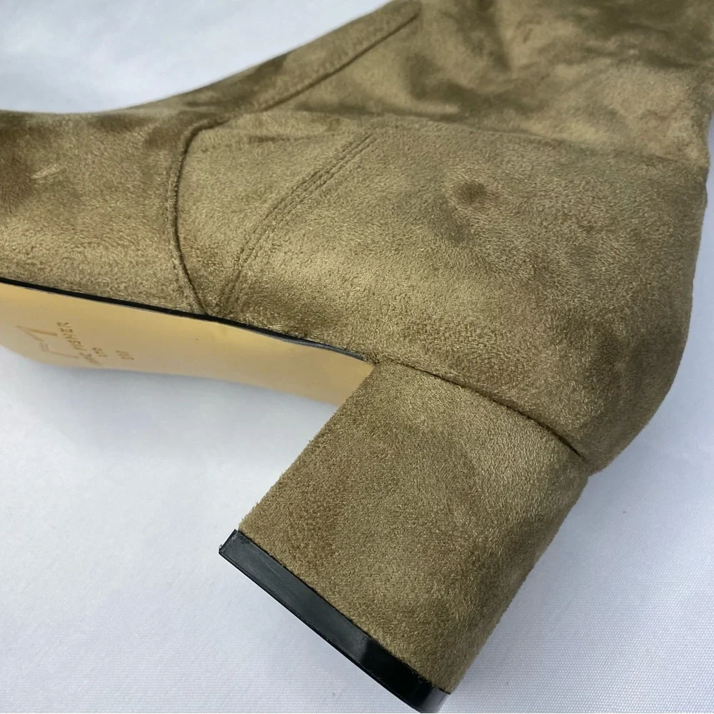 Marc Fisher LTD Charlote Suede Over Knee Boot Tan Size 9